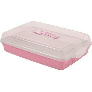 Contenedor de pasteles rectángulo rosa grande CURVER