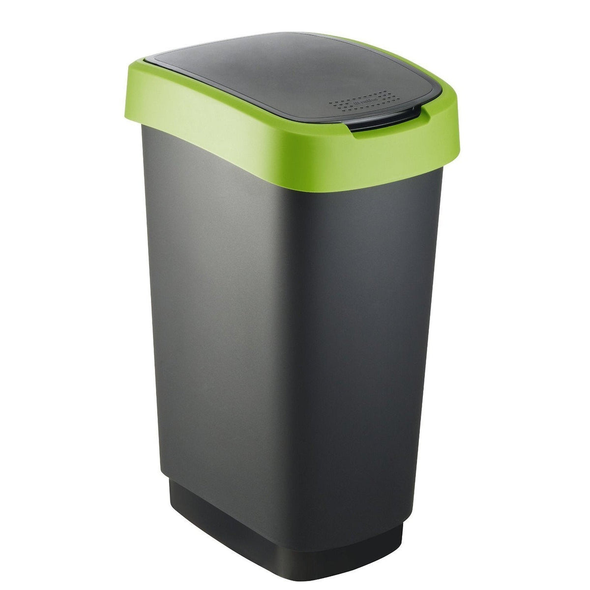 Curver 02170-P 80-00 contenedor de residuos con Solapa, 10 L, Plata/Verde - Ferrotecnia