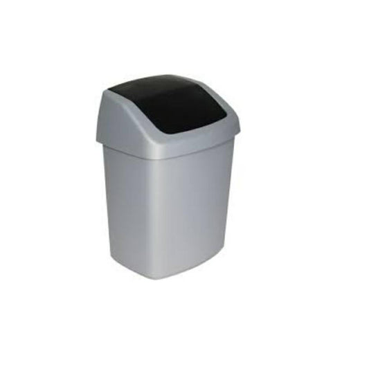 Curver 167908 - Papelera, 30,6 x 24,8 x 41,8 cm, polipropileno, color plateado y negro