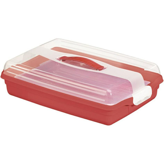 Curver 172568 Cocina Pastel Caja Rectangular, Transparente/Rojo