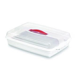 Curver 175245 - Caja para Transportar Tartas, Color Blanco y Transparente