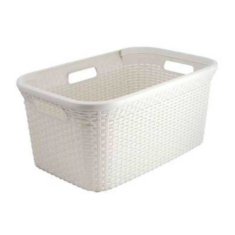 CURVER 187492 - Cesta Natural Style, Blanco, 59.2x38x27 cm/ 57.2x36x25 cm