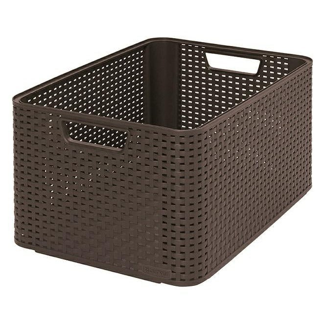 Curver 205850 Almacenamiento Estilo Aspecto Rattan la Segunda generación de Polipropileno Chocolate - Ferrotecnia