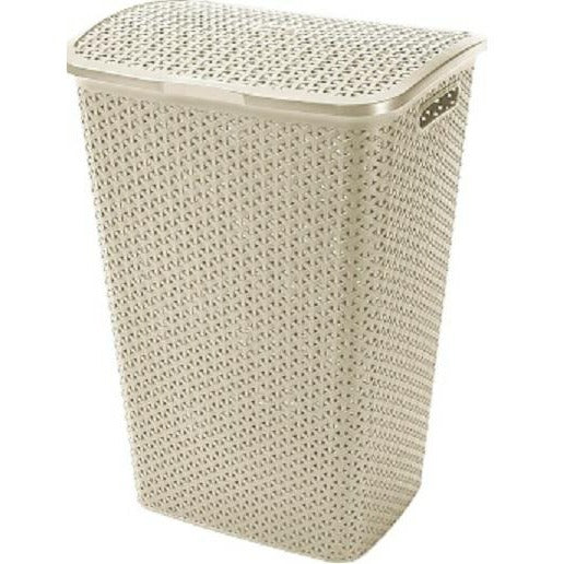 Curver 216582 Mystyle Cesta de Ropa, 43x33x60 Centímetros, Blanco Vintage