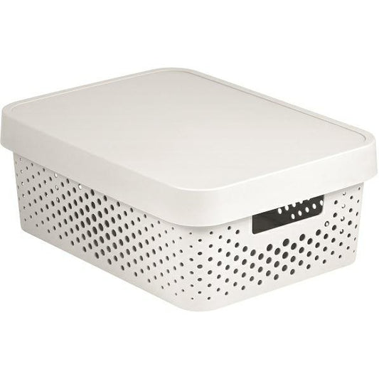 Curver 229167 Caja con Tapa de 11 L, Resina, Blanco, 27x36.299999999999997x13.8 cm