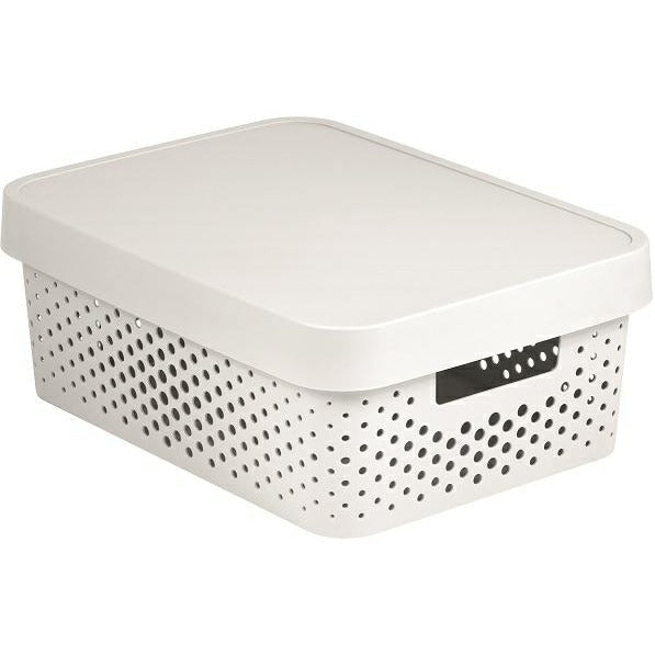 Curver 229167 Caja con Tapa de 11 L, Resina, Blanco, 27x36.299999999999997x13.8 cm - Ferrotecnia