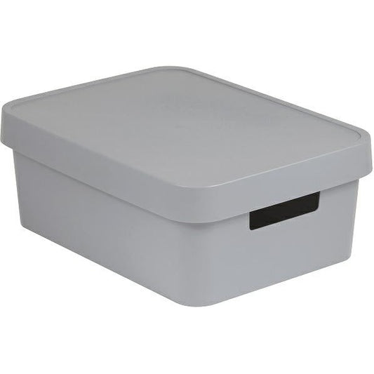 Curver 229246 Caja con Tapa de 11 L, Resina, Gris, 27x36.299999999999997x13.8 cm