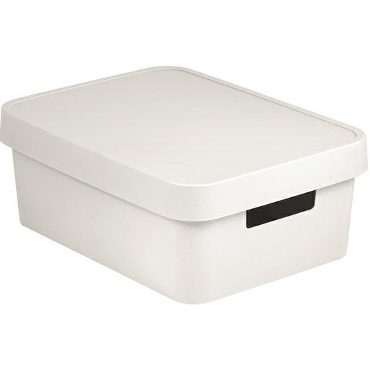 Curver - Caja Organizadora Infinity con Tapa y con Asas Lisa 17L. - Color Gris