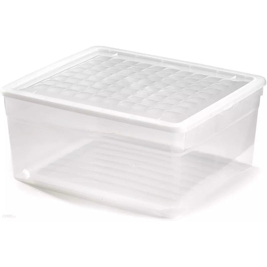 Curver, Caja para Ropa y Textil del Hogar 18,5L., con Tapa, Color Cristal (03002-001-00)