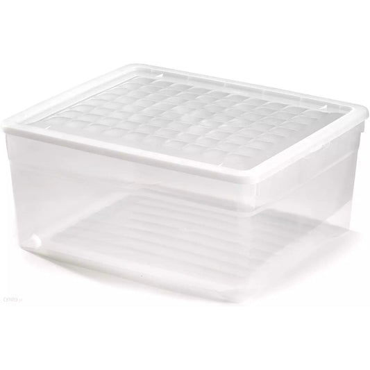 Curver, Caja para Ropa y Textil del Hogar 18,5L., con Tapa, Color Cristal (03002-001-00) - Ferrotecnia