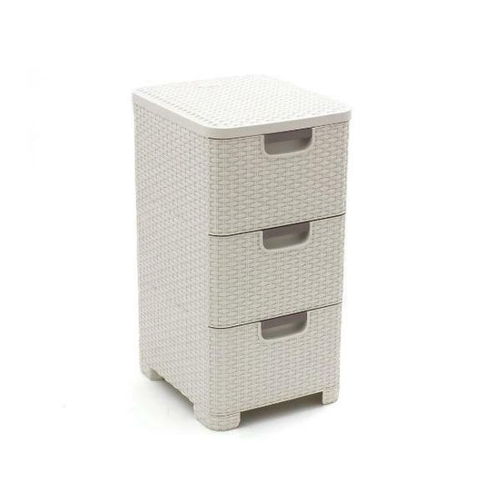 Curver - Cajonera Style de 3 Cajones 14L. - con Patas - Color Blanco Roto