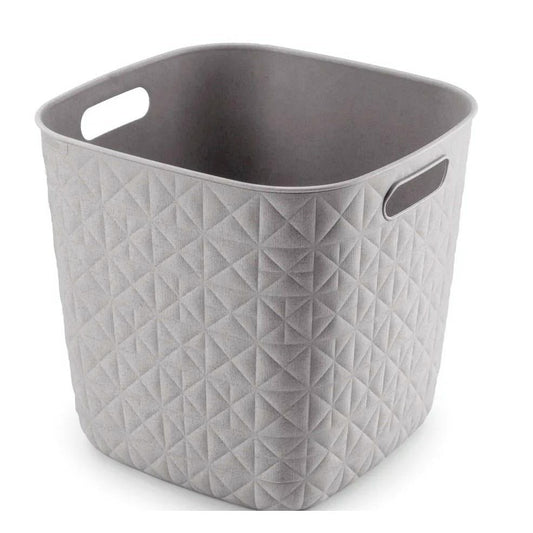 CURVER - Cesta de almacenamiento Softex 15L, diseño elegante, ligero, apilable y práctico, 100% reciclado, 27 x 27 x 26 cm, color gris - Ferrotecnia