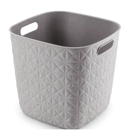 CURVER - Cesta de almacenamiento Softex 15L, diseño elegante, ligero, apilable y práctico, 100% reciclado, 27 x 27 x 26 cm, color gris