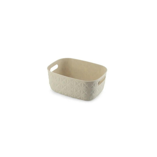 CURVER - Cesta de almacenamiento Softex 4L - Diseño elegante, ligero, apilable y práctico, 100% reciclado, 26 x 19 x 11 cm, color blanco roto