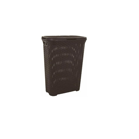 Curver Cesta De Ropa con Tapa Natural Style, Marrón, 40 l