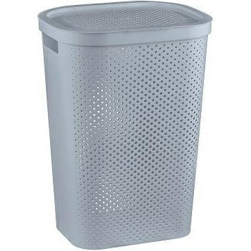 Curver - Cesta de Ropa Infinity 59L. Hamper Dots con Tapa - con Asas - Color Gris - Ferrotecnia