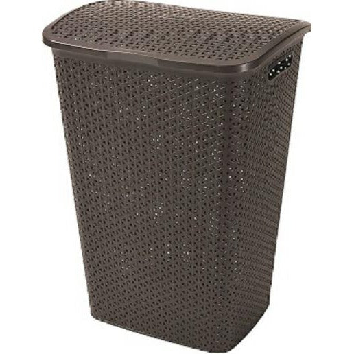 CURVER - Cesta de Ropa MyStyle 55L. Hamper con Tapa - con Asas - Color Chocolate