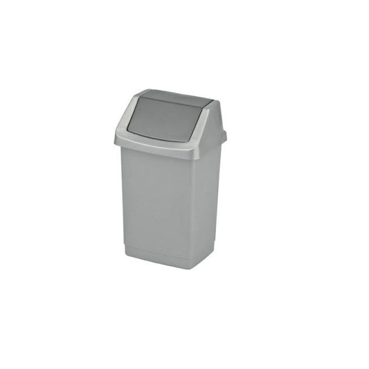 Curver Click-It - Cubo de basura multiusos (plástico, 50 L), color plateado - Ferrotecnia