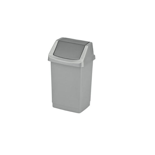 Curver Click-It - Cubo de basura multiusos (plástico, 50 L), color plateado