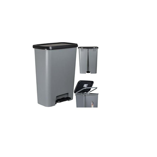 Curver Compatta Papelera 50L - Gris/Negro