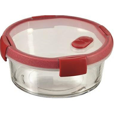 Curver Cook Recipiente de Vidrio, Transparente/Rojo, 0.6 L