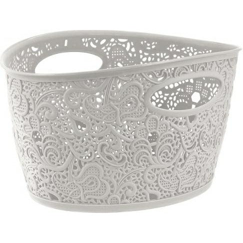 CURVER Crema Decorative Victoria Cesta con Motivo Floral de plástico