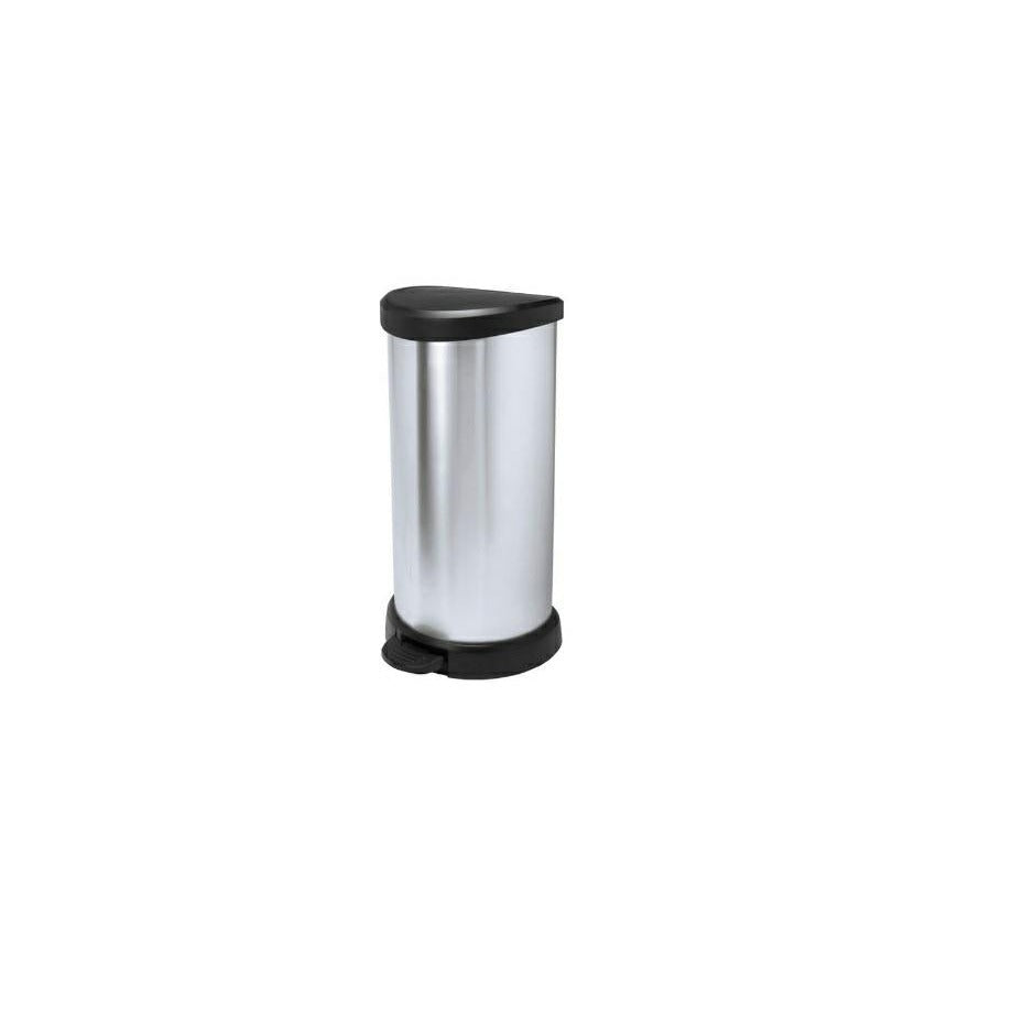 Curver Cubo de Basura con Pedal, Metal, 40 L
