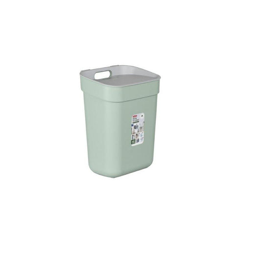 Curver - Cubo de basura de 10 l, listo para recolectar, ideal para sumergir el fregadero, con soporte de pared para pared o puerta, cocina, cuarto de baño, lavadero, 100% reciclado, color verde - Ferrotecnia
