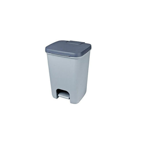 Curver - Cubo de Basura Essentials 20L. Cuadrado - Color Gris y Antracita - con Pedal