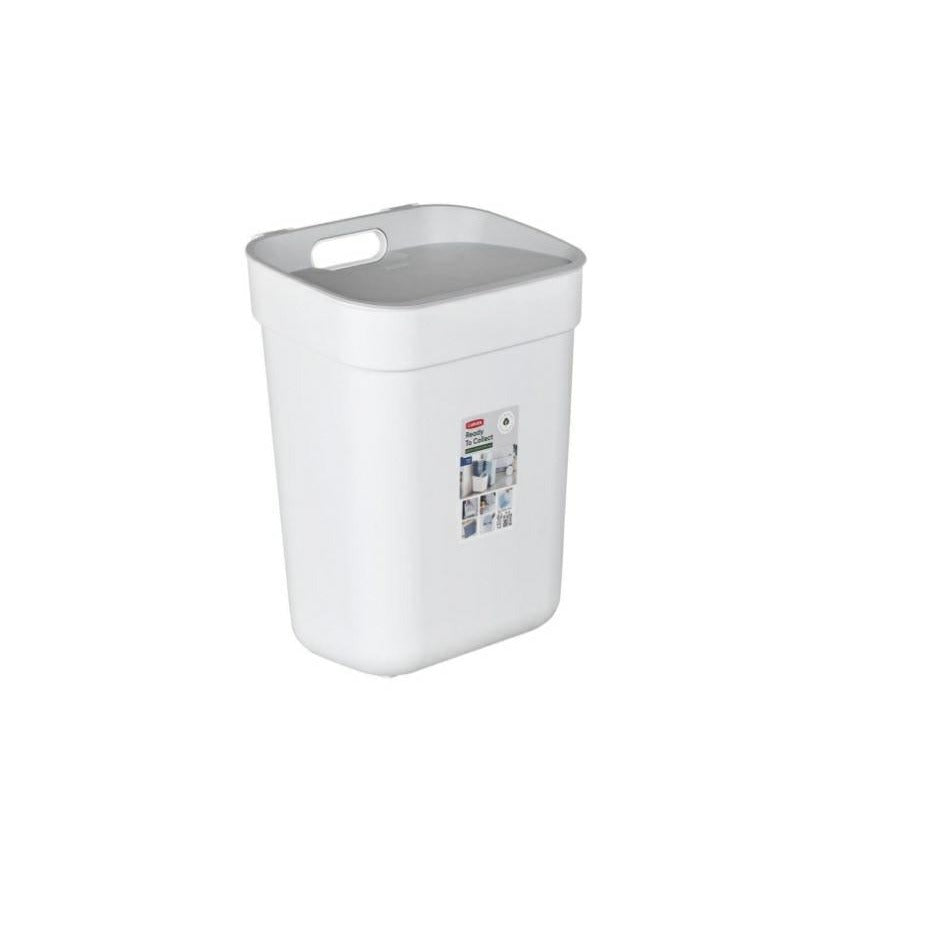 Curver - Cubo de reciclaje 10 L, blanco/gris claro