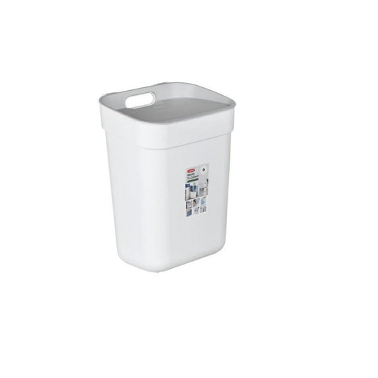 Curver - Cubo de reciclaje 10 L, blanco/gris claro