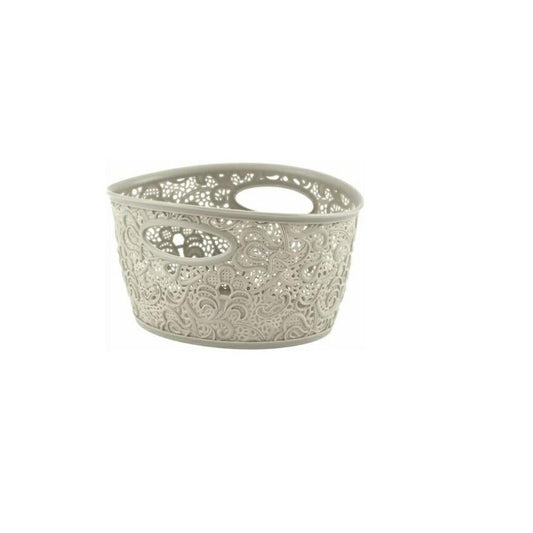 CURVER EF505942 Victoria - Cesta Decorativa con Asas, 220 x 170 x 120 mm, Color Blanco
