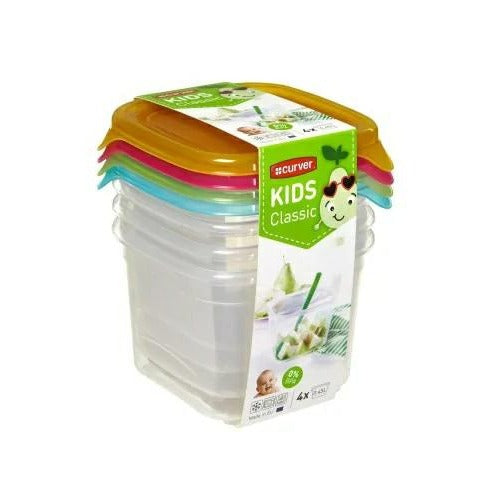 Curver Fresh&Go - Juego de 4 recipientes hermeticos 0,45 L
