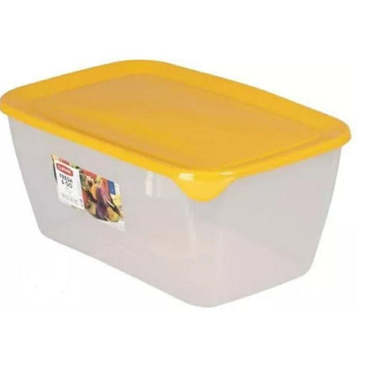 Curver Fresh&Go - Recipiente hermetico rectangular 5 L, amarillo/transparente