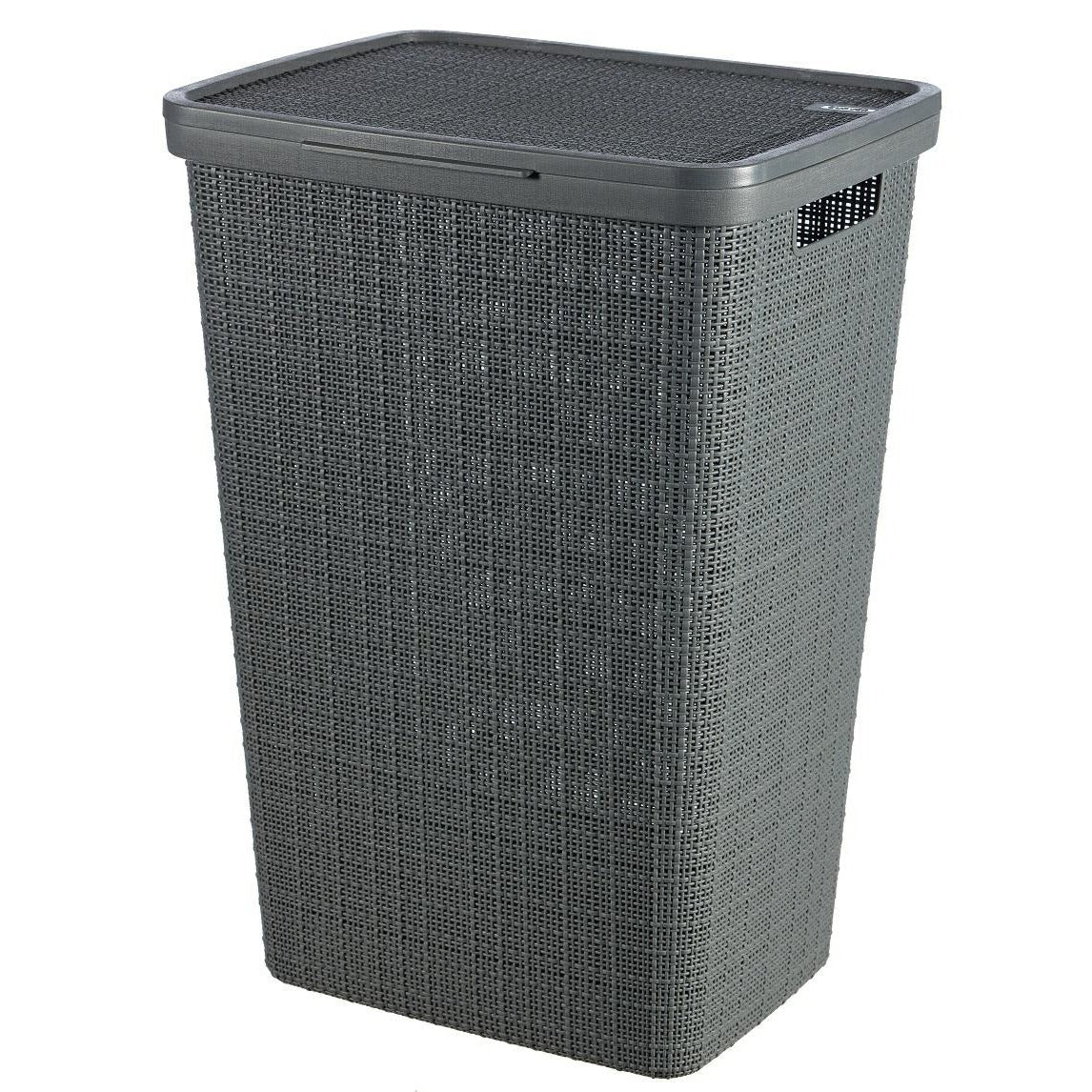 Curver Hamper- Baúl para la colada 58L, Cesto de ropa, 43x34xH58 cm, Acabado Jute, Gris Oscuro - Ferrotecnia