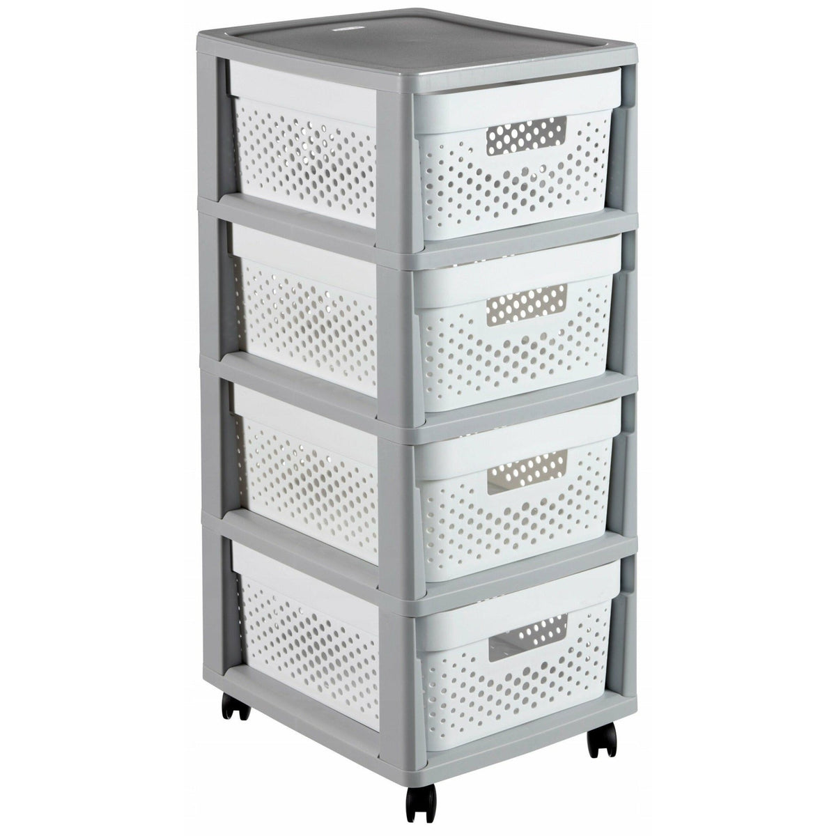 Curver Infinity - Estanteria modular 4 x 10 L, cajas caladas - Ferrotecnia