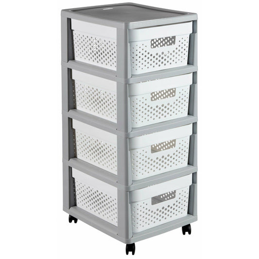Curver Infinity - Estanteria modular 4 x 10 L, cajas caladas - Ferrotecnia