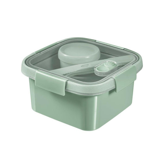 Curver Lunch Kit - Recipiente hermetico cuadrado 1,1 L, verde