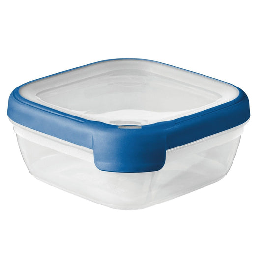 Curver - Recipiente hermetico cuadrado 0,75 L, transparente/azul - Ferrotecnia