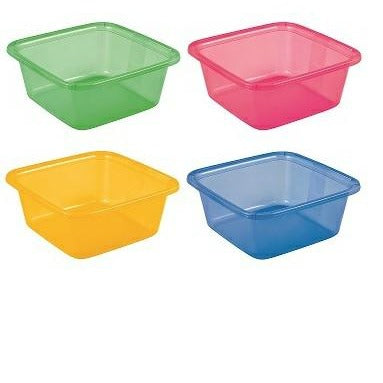 Curver Square Bowl 11L / Transparent Pink - 3 unidades de color azul transparente, 4 unidades