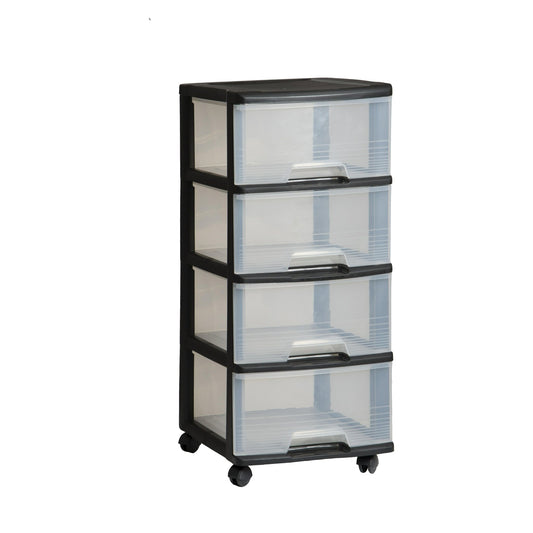 Curver VB 771319 Tray Sistema 4 x 20L + Wheels, plástico, Black, 1.1000000000000001 X 1.1000000000000001 cm - Ferrotecnia