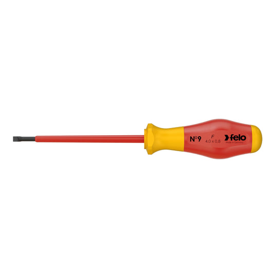 Felo 91304090 - Destornillador aislado VDE Felo Serie Nº 9 4,0x0,8x100 mm.