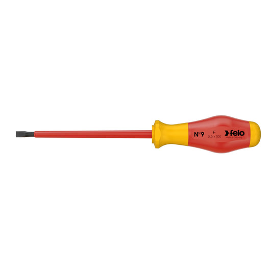 Felo 91305590 - Destornillador aislado VDE Felo Serie Nº 9 5,5x1,0x125 mm.