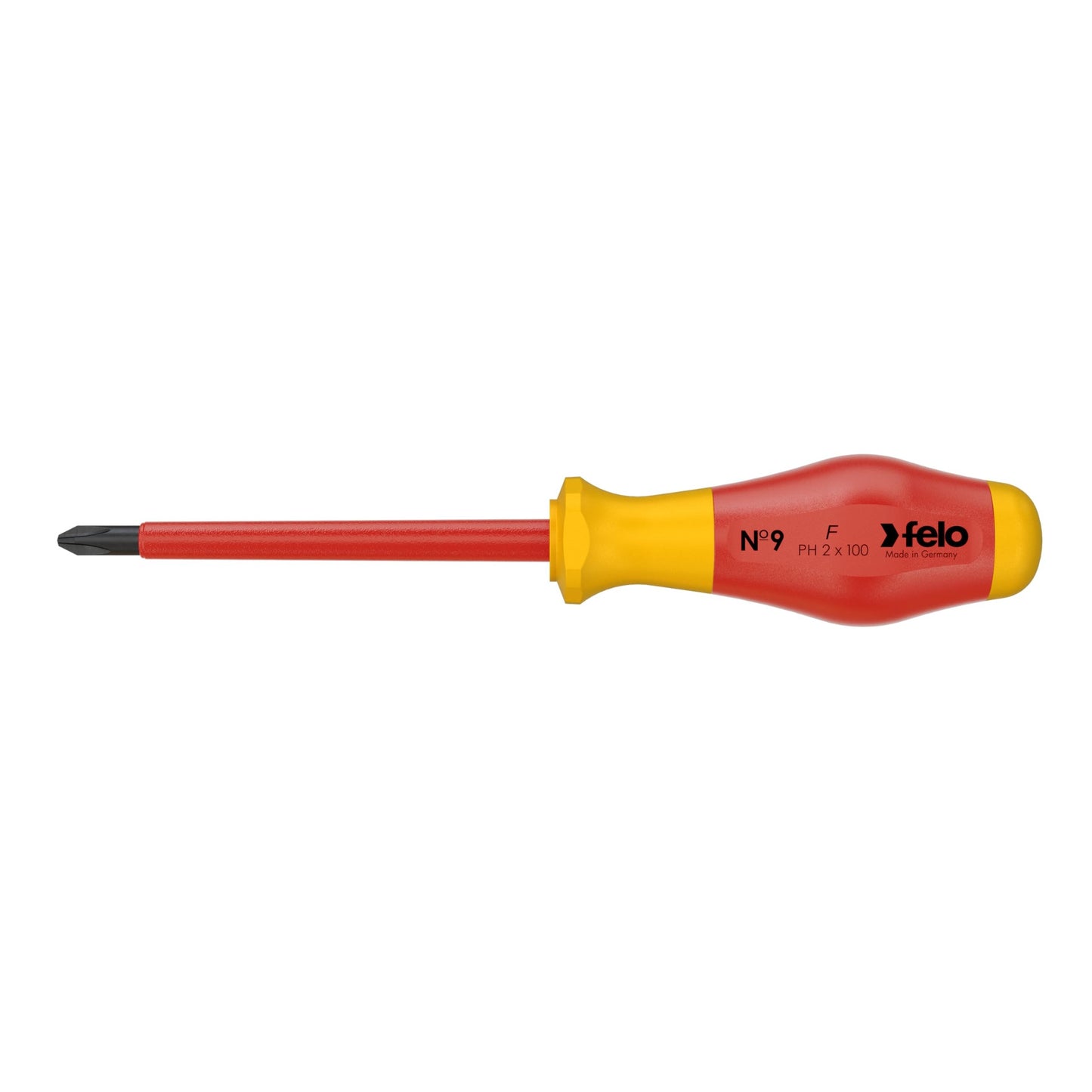 Felo 91420390 - Felo VDE insulated screwdriver Series No. 9 PH2x100 mm.