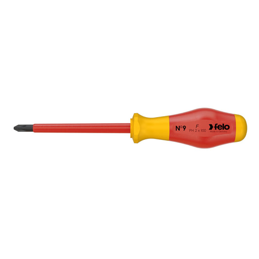 Felo 91420390 - Destornillador aislado VDE Felo Serie Nº 9 PH2x100 mm.