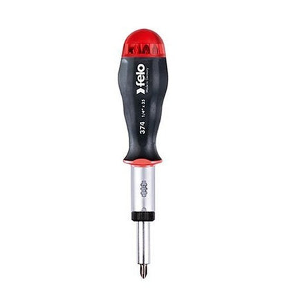 Felo 37400405 - Bit holder screwdriver with telescopic magazine and 8 Felo Series 374 bits (8 bits)