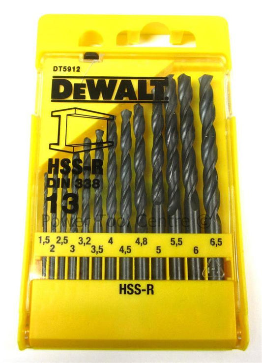DEWALT Juego de brocas DT5912 HSS-R - DIN 338 Jobs (13 piezas), color amarillo