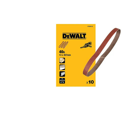 DEWALT Cinta de lija (13 x 457 mm, grano 40, 10 unidades)