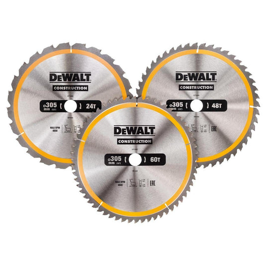 Dewalt DT1126-QZ - Hojas de sierra circular, 3-pack 305 x 30, - Ferrotecnia