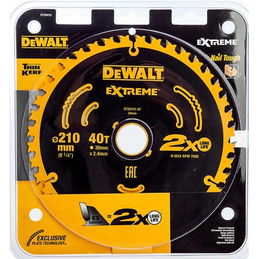 Dewalt DT20433-QZ hoja de sierra 210 x 30 x 2.4mm Zähneanzahl: 40 1 pieza